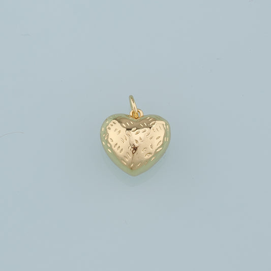 18K Gold Filled Heart Pendant,Heart Charm Bracelet Necklace for DIY Jewelry Making Supply