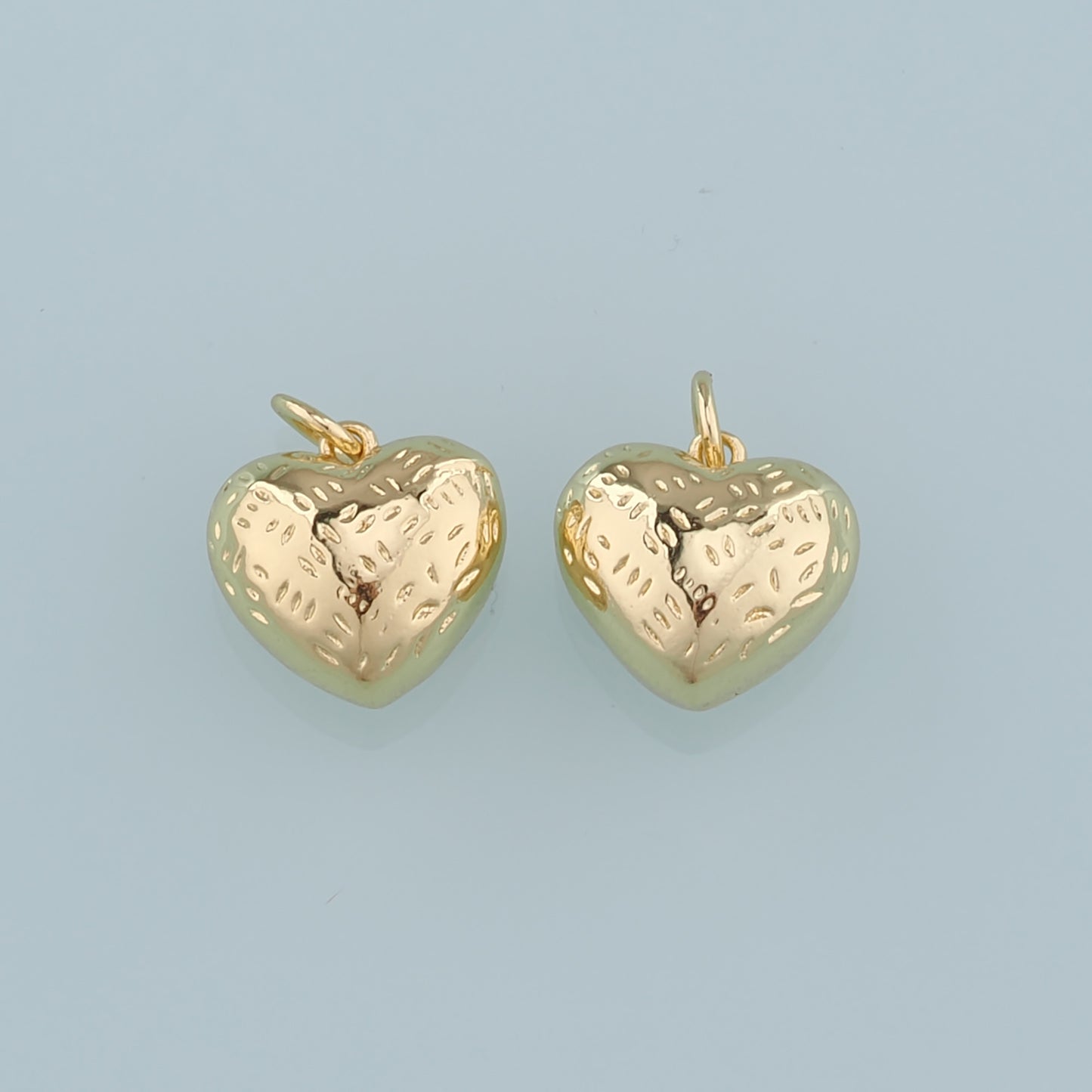 18K Gold Filled Heart Pendant,Heart Charm Bracelet Necklace for DIY Jewelry Making Supply