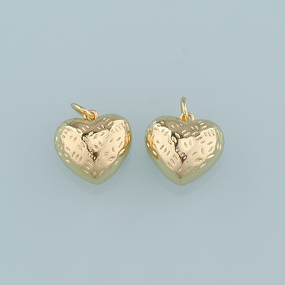 18K Gold Filled Heart Pendant,Heart Charm Bracelet Necklace for DIY Jewelry Making Supply
