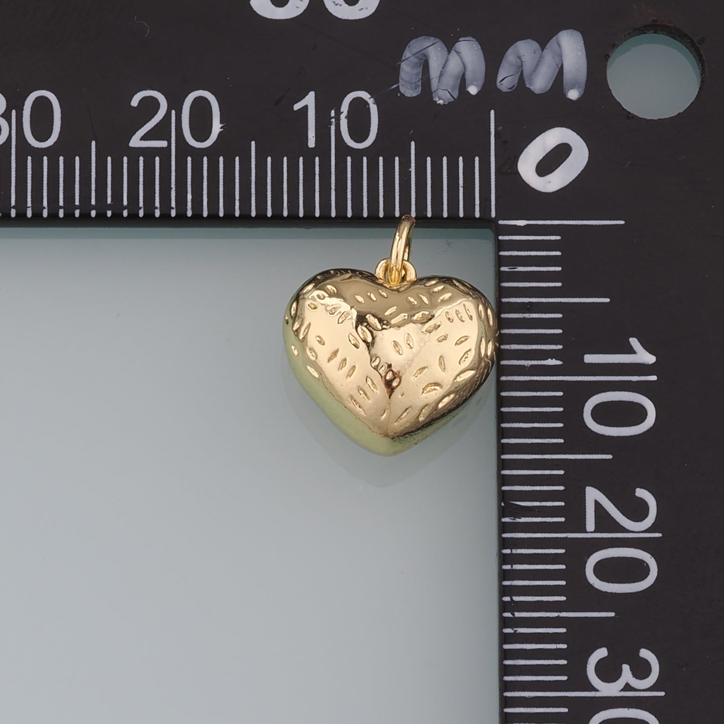 18K Gold Filled Heart Pendant,Heart Charm Bracelet Necklace for DIY Jewelry Making Supply