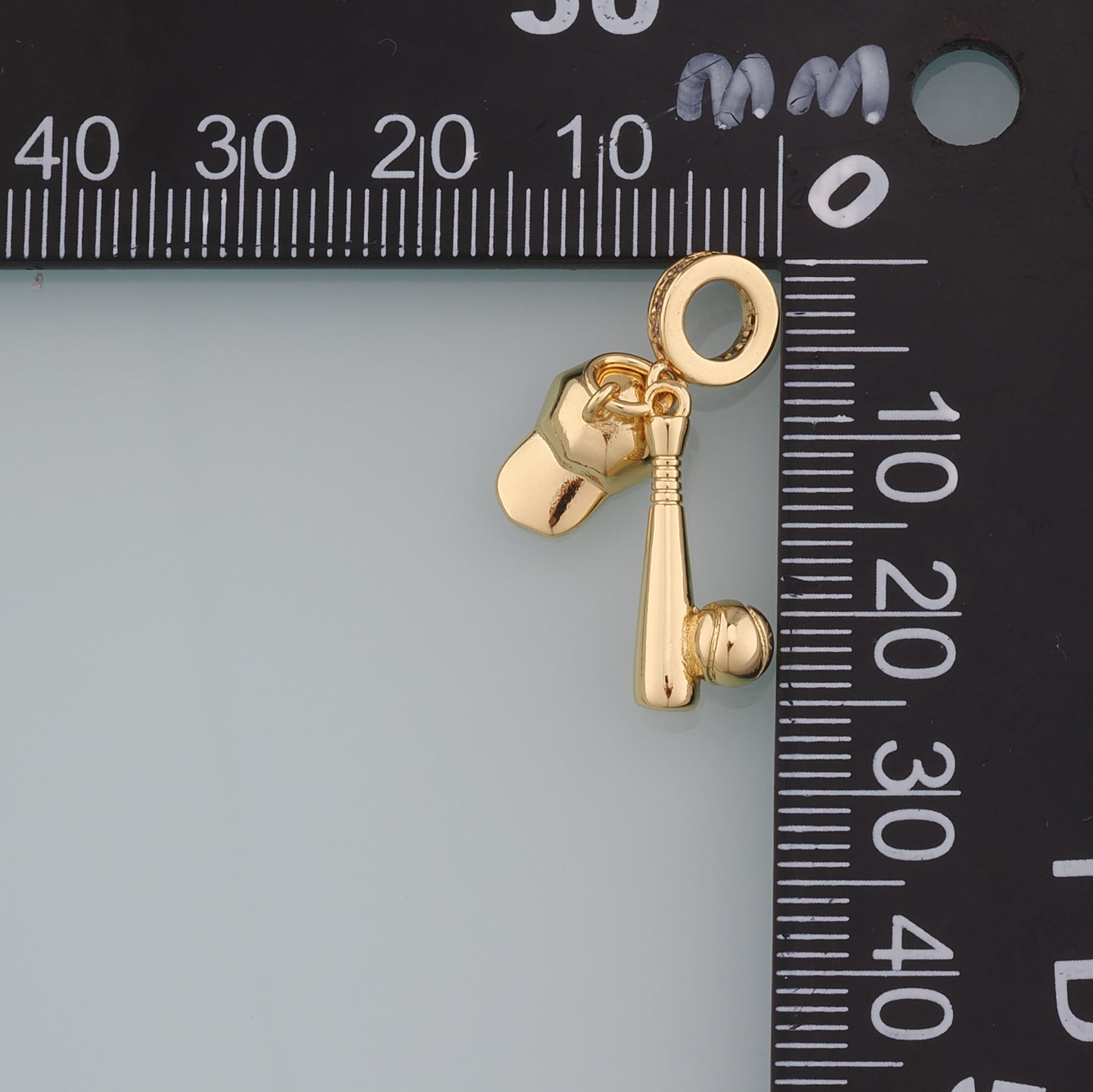 18K Gold Filled Baseball Pendant,Baseball Cap Charm Bracelet Necklace for DIY Jewelry Making Supply