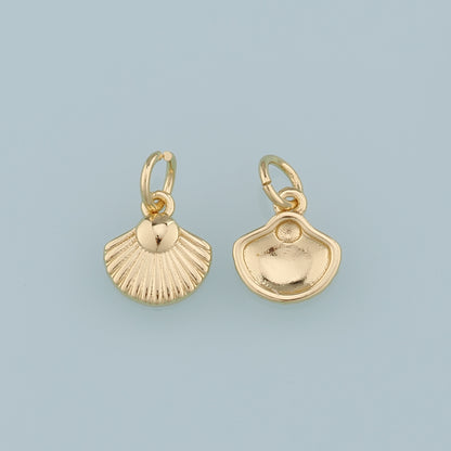 Gold Shell Charms,18K Gold Filled Shell Pendant,Conch Charm Bracelet Necklace for DIY Jewelry Making Supply