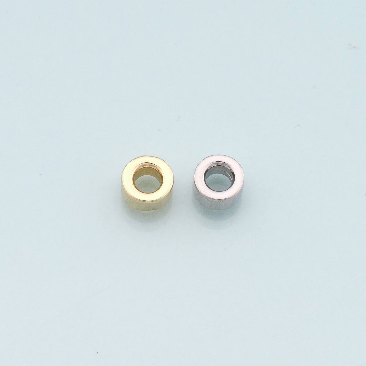 Gold Round Beads Charms,18K Gold Filled Round Flat Spacer beads Bracelet Necklace for DIY Jewelry Making Supply