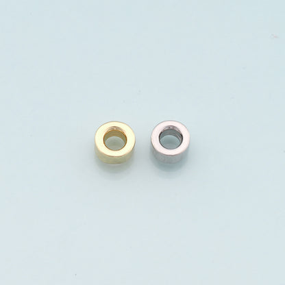 Gold Round Beads Charms,18K Gold Filled Round Flat Spacer beads Bracelet Necklace for DIY Jewelry Making Supply