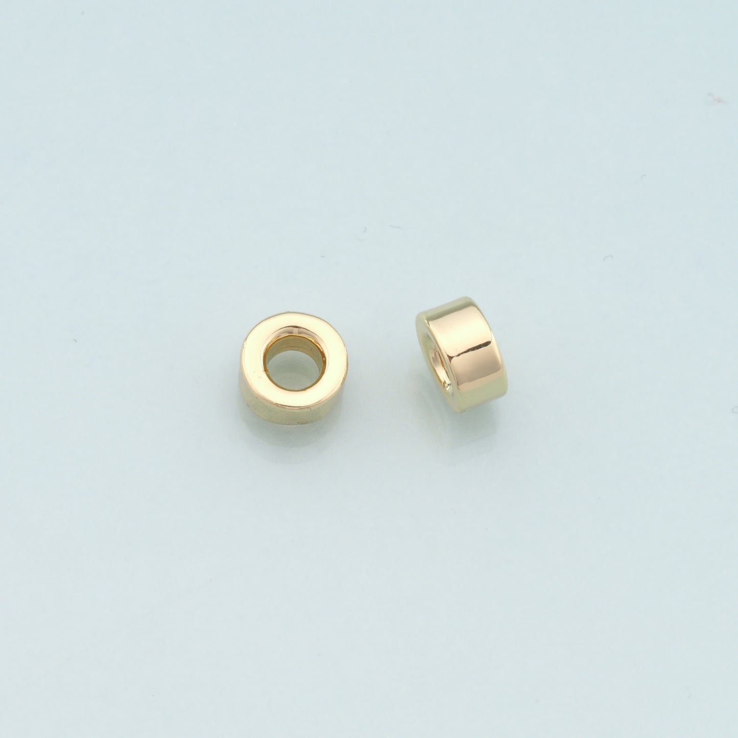 Gold Round Beads Charms,18K Gold Filled Round Flat Spacer beads Bracelet Necklace for DIY Jewelry Making Supply