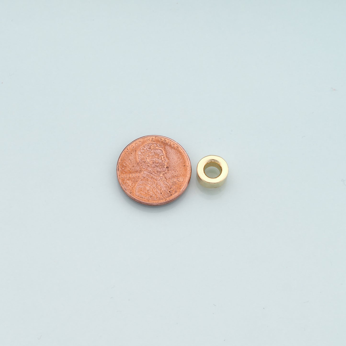 Gold Round Beads Charms,18K Gold Filled Round Flat Spacer beads Bracelet Necklace for DIY Jewelry Making Supply