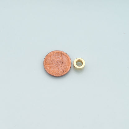 Gold Round Beads Charms,18K Gold Filled Round Flat Spacer beads Bracelet Necklace for DIY Jewelry Making Supply