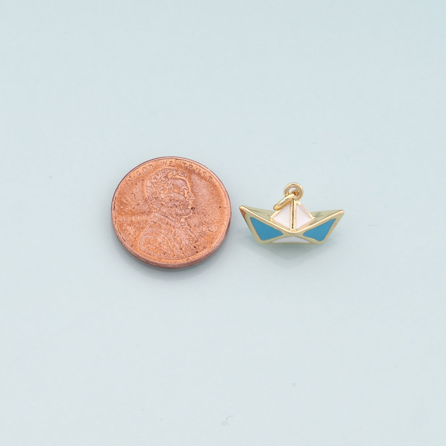 Gold Boat Charms,18K Gold Filled Sailboat Pendant,Enamel Navigation Charm Bracelet Necklace for DIY Jewelry Making Supply