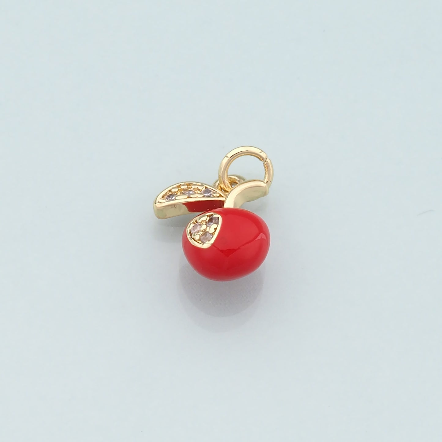 Gold Apple Charms,18K Gold Filled Apple Pendant,Enamel Fruit Charm Bracelet Necklace for DIY Jewelry Making Supply