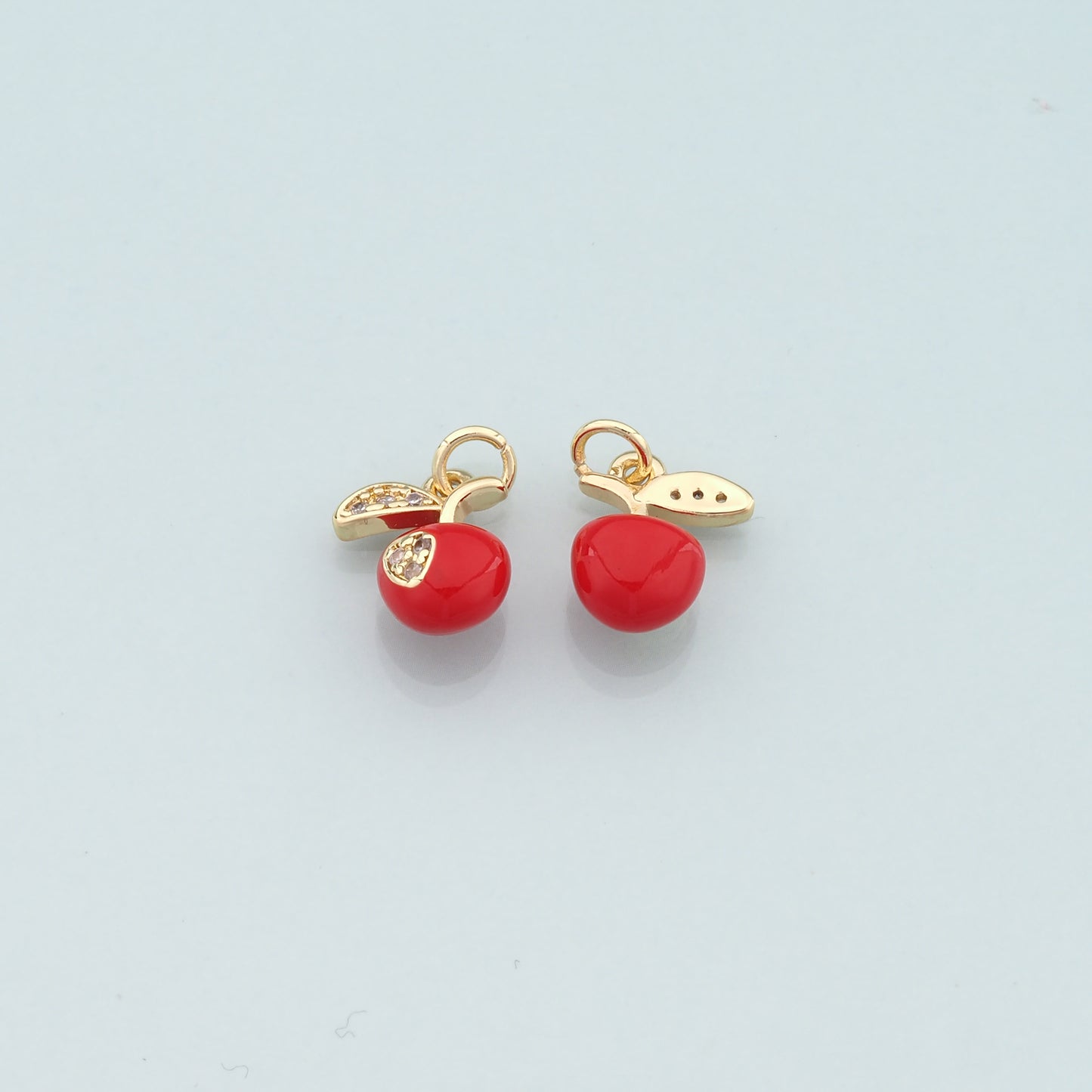 Gold Apple Charms,18K Gold Filled Apple Pendant,Enamel Fruit Charm Bracelet Necklace for DIY Jewelry Making Supply