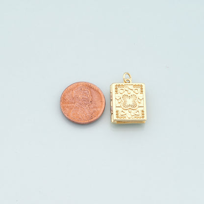 18K Gold Filled Openable Flower Pendant,Dainty Flower Charm Bracelet Necklace for DIY Jewelry Making Supply