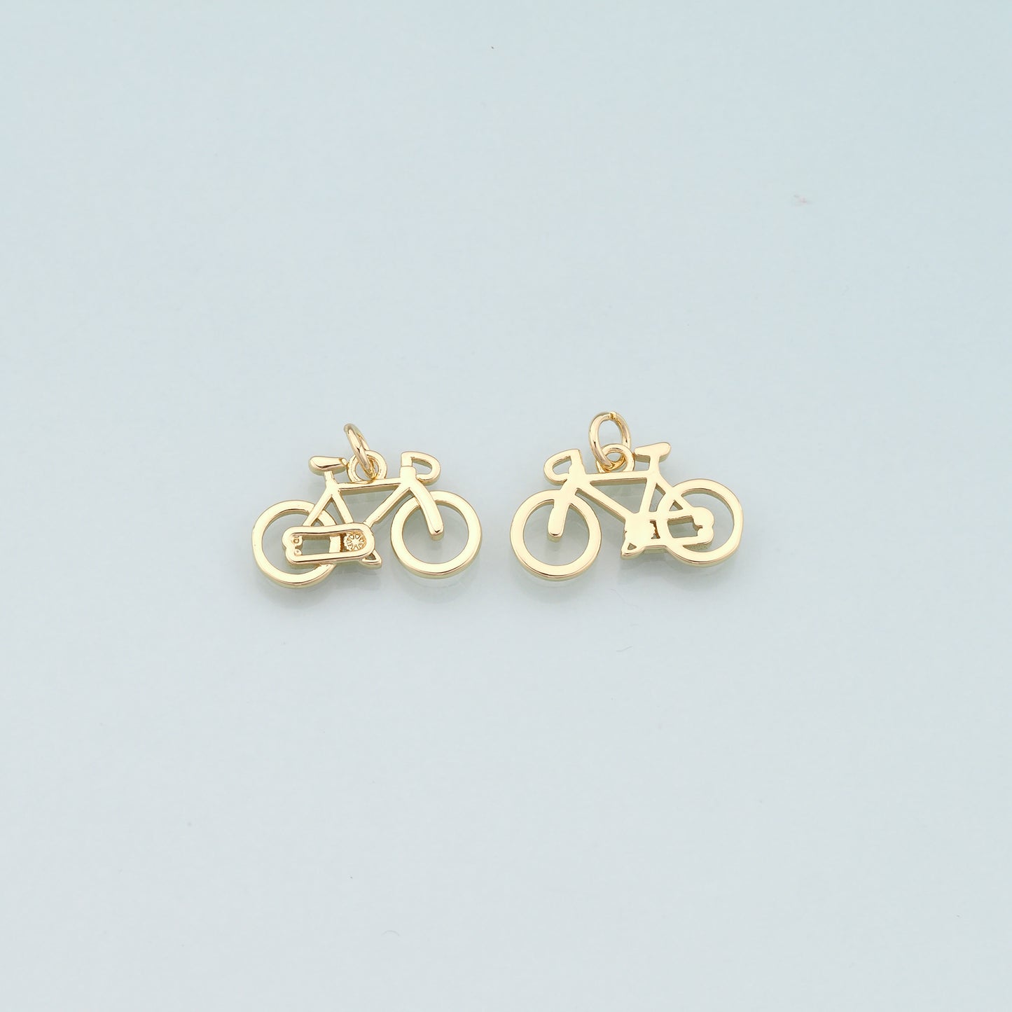 Gold Sports Charms,18K Gold Filled Bicycle Pendant,Bicycle Charm Bracelet Necklace for DIY Jewelry Making Supply