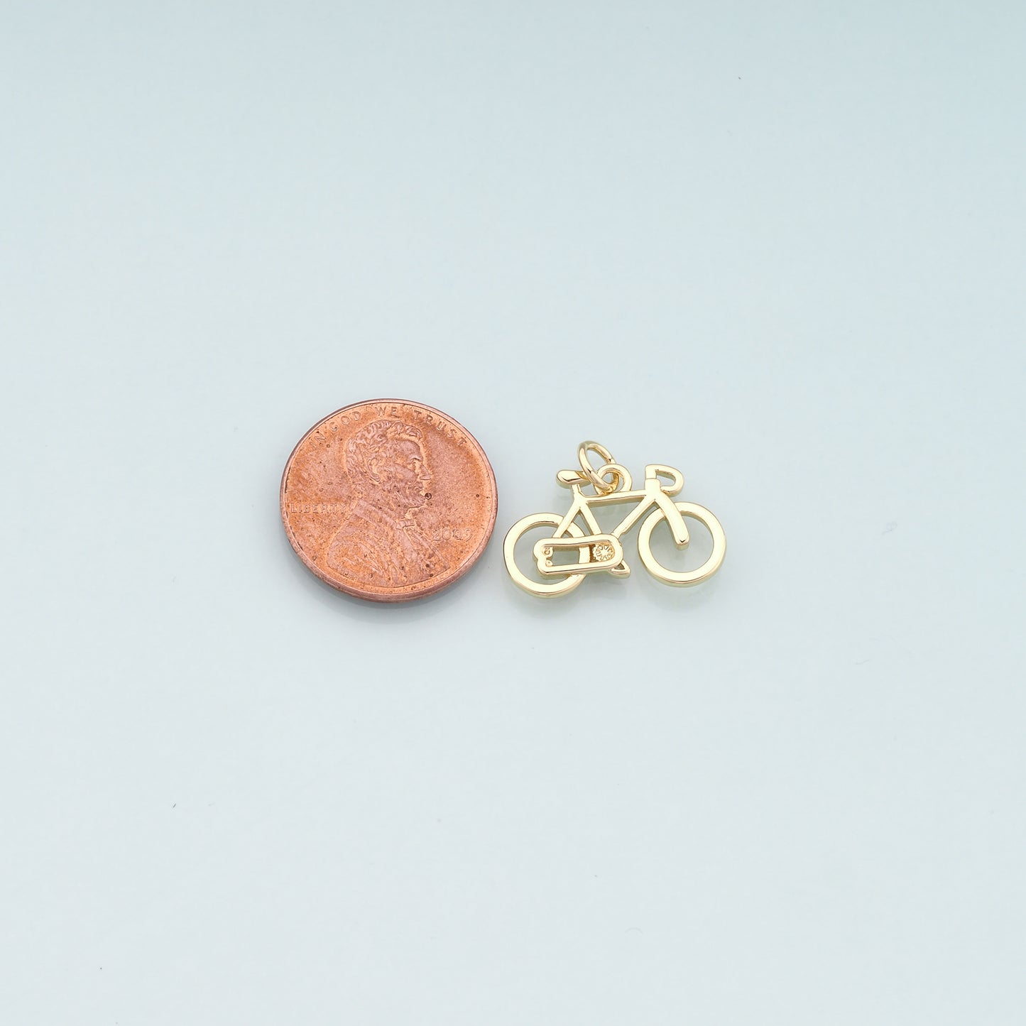 Gold Sports Charms,18K Gold Filled Bicycle Pendant,Bicycle Charm Bracelet Necklace for DIY Jewelry Making Supply
