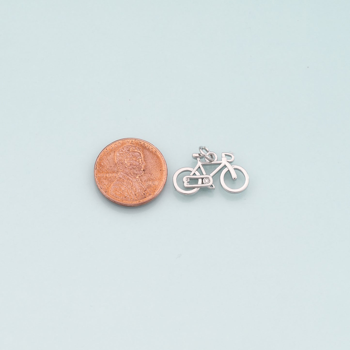 Gold Sports Charms,18K Gold Filled Bicycle Pendant,Bicycle Charm Bracelet Necklace for DIY Jewelry Making Supply