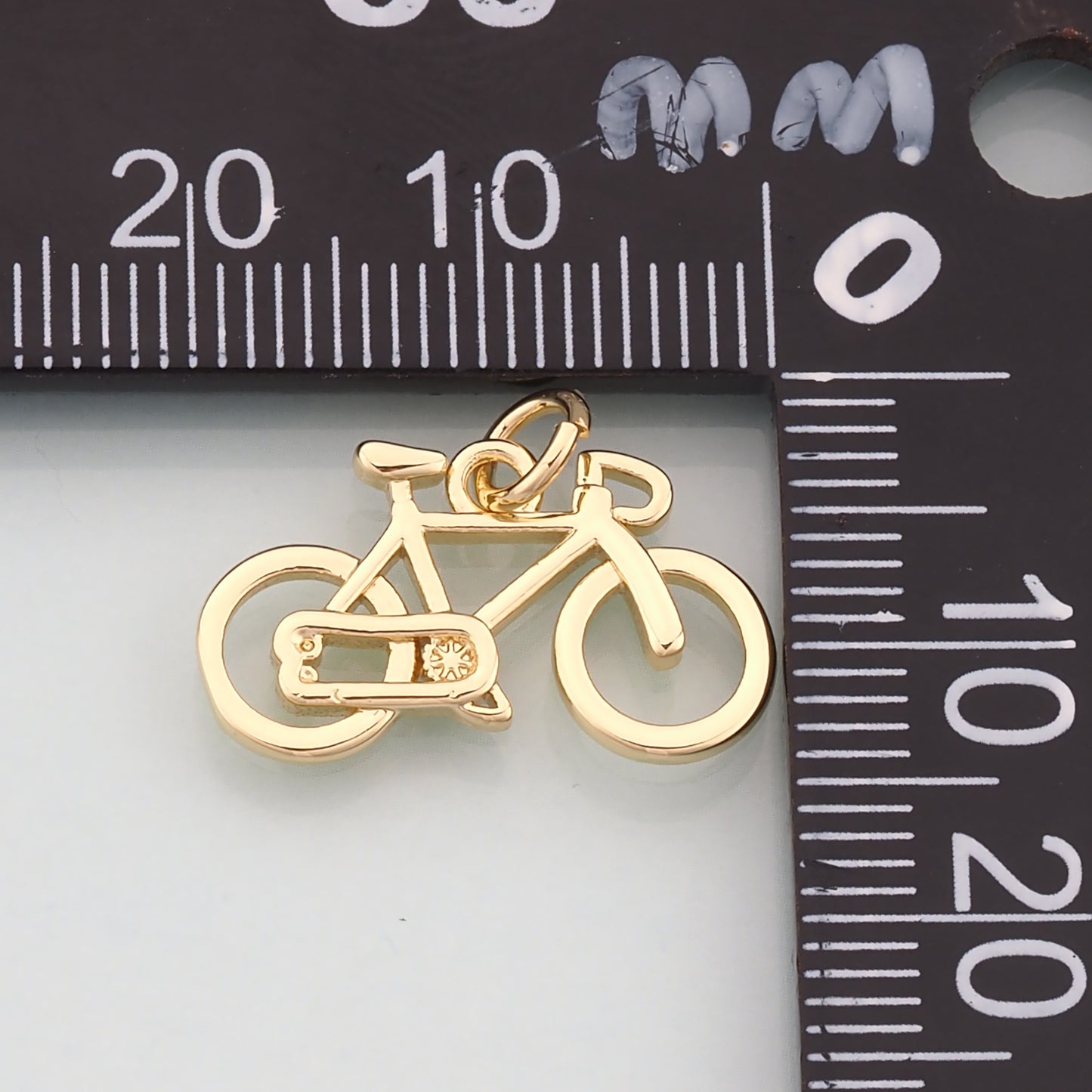 Gold Sports Charms,18K Gold Filled Bicycle Pendant,Bicycle Charm Bracelet Necklace for DIY Jewelry Making Supply