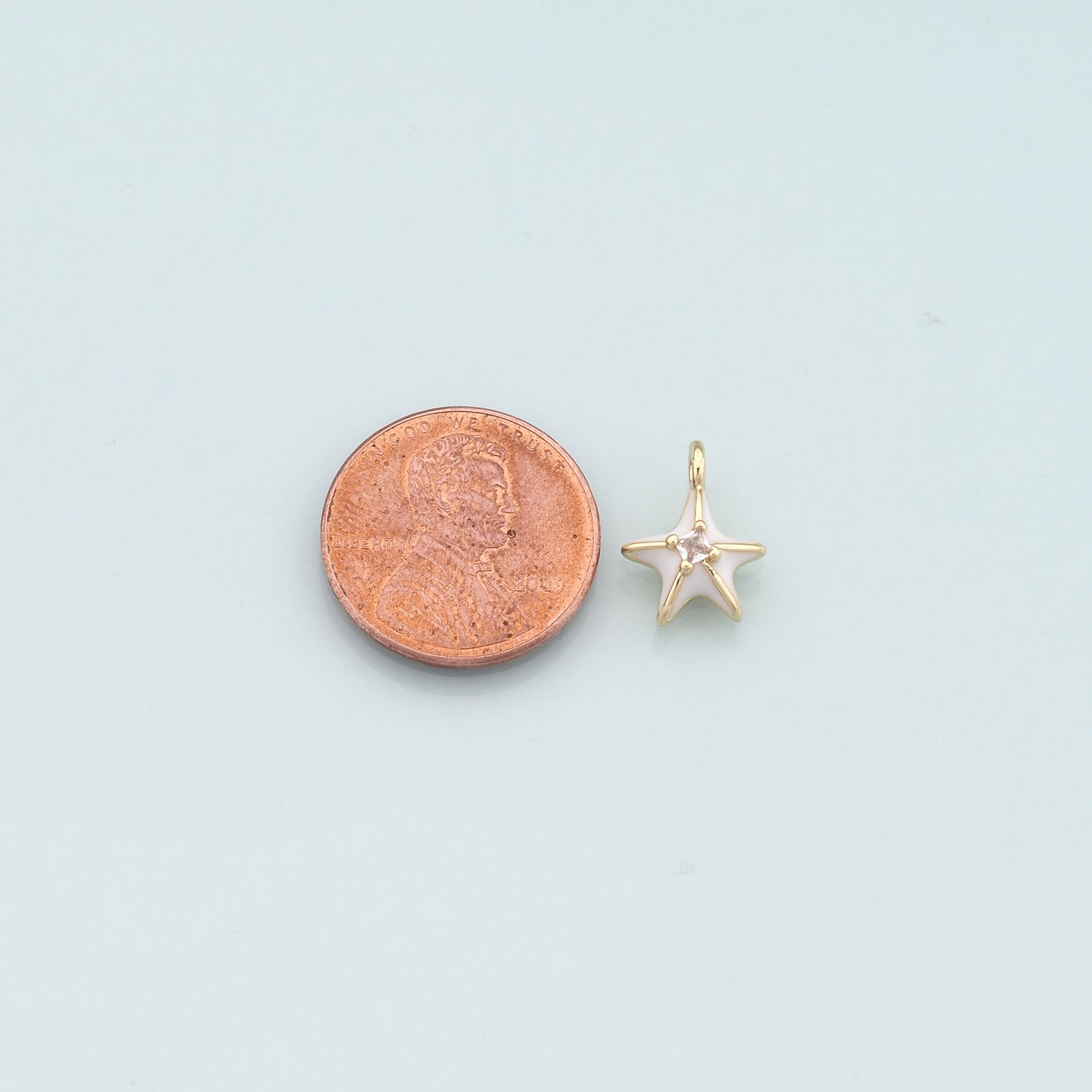 Gold Starfish Charms,18K Gold Filled Sea star Pendant,Enamel Starfish Charm Bracelet Necklace for DIY Jewelry Making Supply