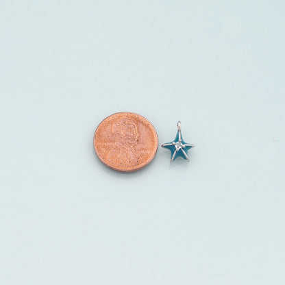 Gold Starfish Charms,18K Gold Filled Sea star Pendant,Enamel Starfish Charm Bracelet Necklace for DIY Jewelry Making Supply