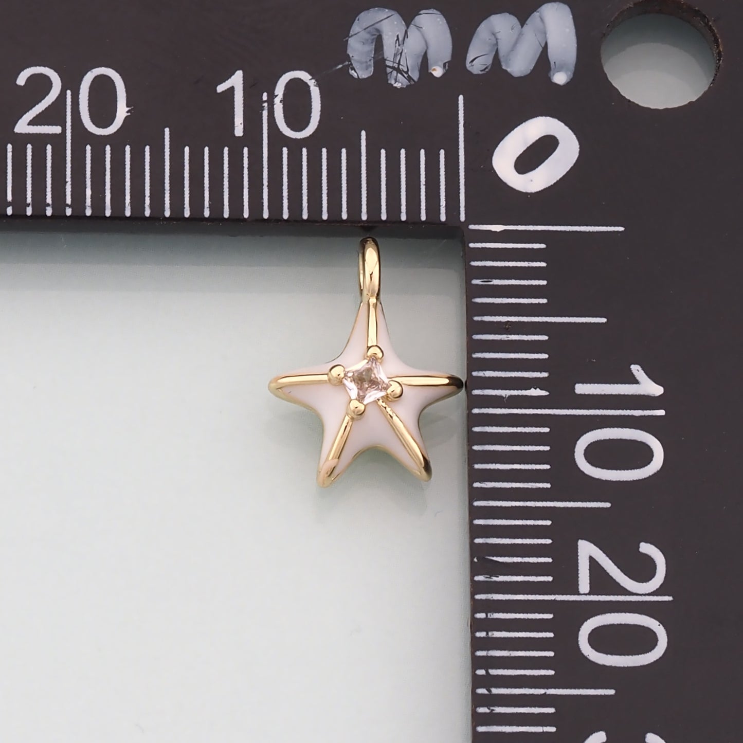 Gold Starfish Charms,18K Gold Filled Sea star Pendant,Enamel Starfish Charm Bracelet Necklace for DIY Jewelry Making Supply