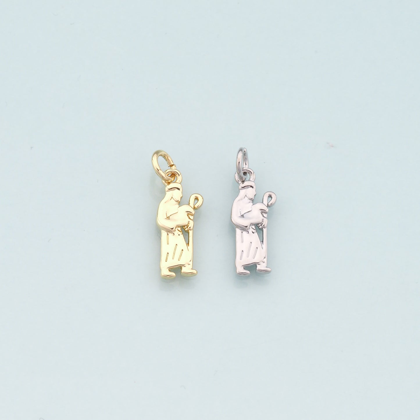 18K Gold Filled Shepherd Pendant,Dainty Shepherd Charm Bracelet Necklace for DIY Jewelry Making Supply