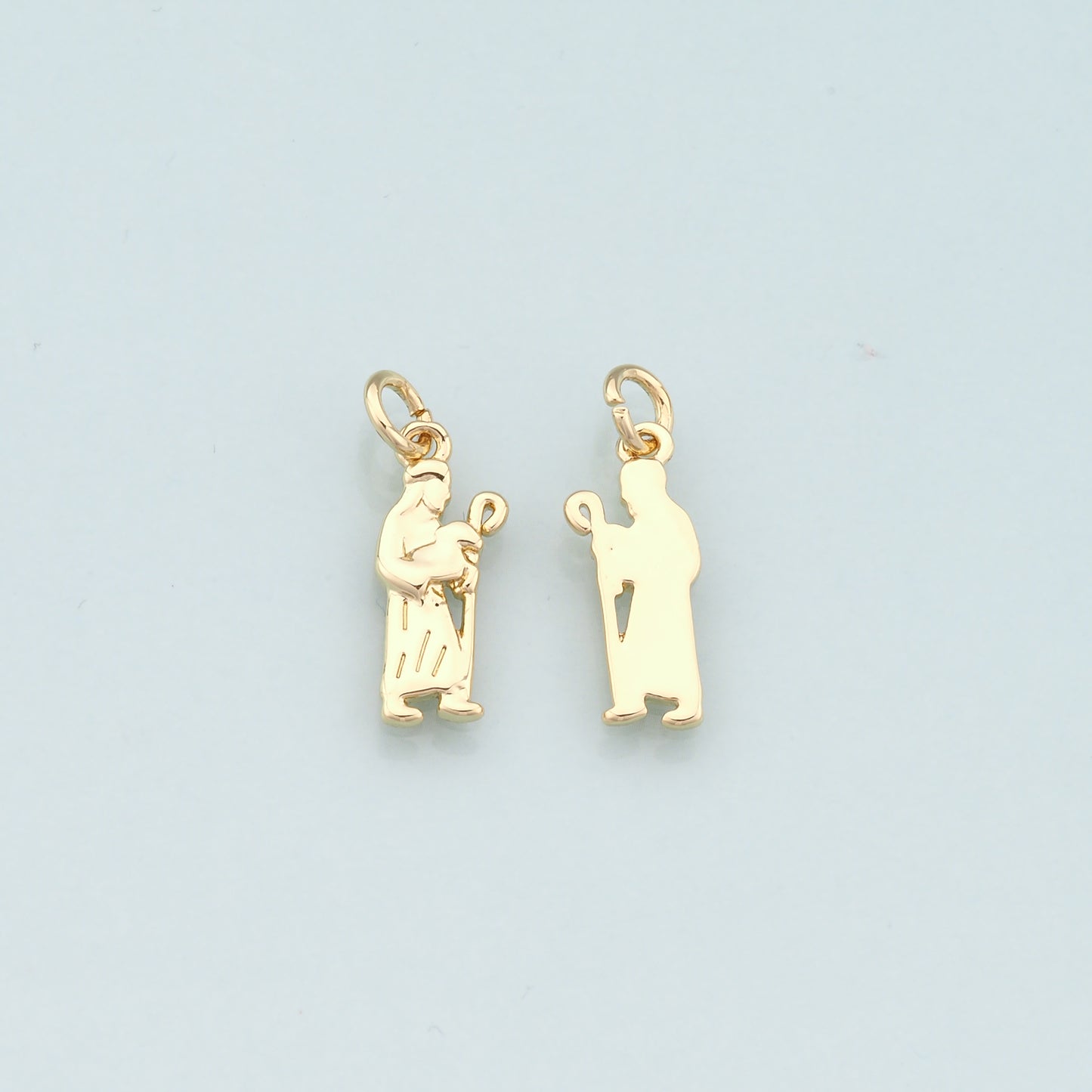 18K Gold Filled Shepherd Pendant,Dainty Shepherd Charm Bracelet Necklace for DIY Jewelry Making Supply