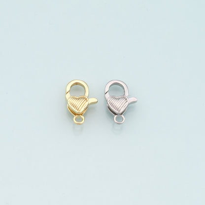 Gold Heart Clasp,18K Gold Filled Lobster Clasp Gold Lobster Claw for DIY Jewelry Finding Necklace Bracelet