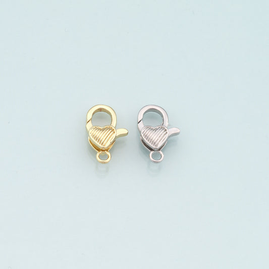 Gold Heart Clasp,18K Gold Filled Lobster Clasp Gold Lobster Claw for DIY Jewelry Finding Necklace Bracelet