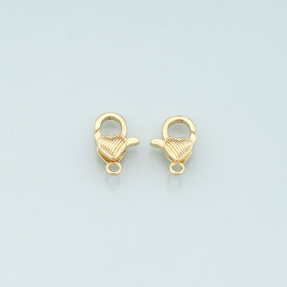 Gold Heart Clasp,18K Gold Filled Lobster Clasp Gold Lobster Claw for DIY Jewelry Finding Necklace Bracelet