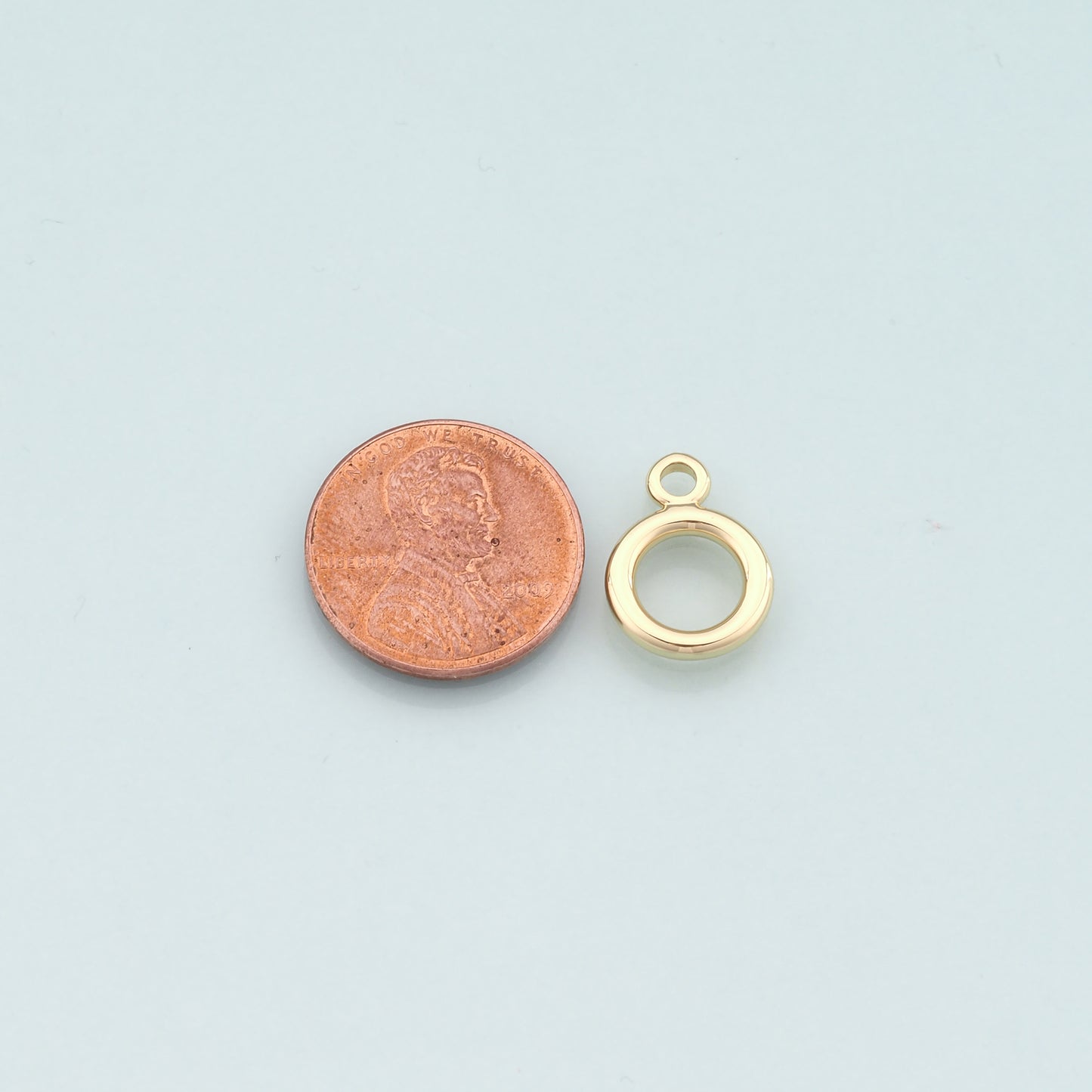 18K Gold Filled Round Pendant,Round Charm Bracelet Necklace for DIY Jewelry Making Supply
