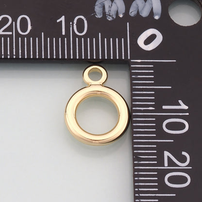 18K Gold Filled Round Pendant,Round Charm Bracelet Necklace for DIY Jewelry Making Supply
