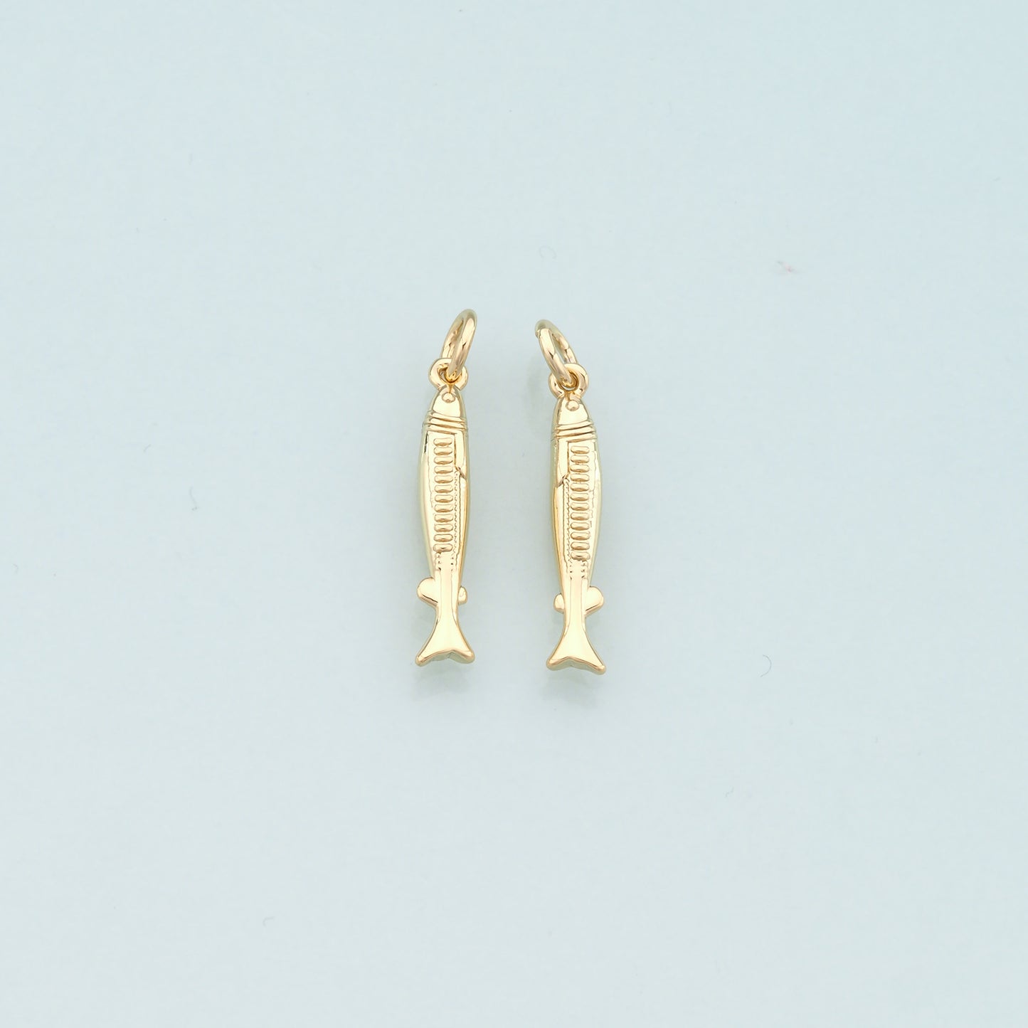 Gold Fish Charms,18K Gold Filled Fish Pendant,Ocean Charm Bracelet Necklace for DIY Jewelry Making Supply