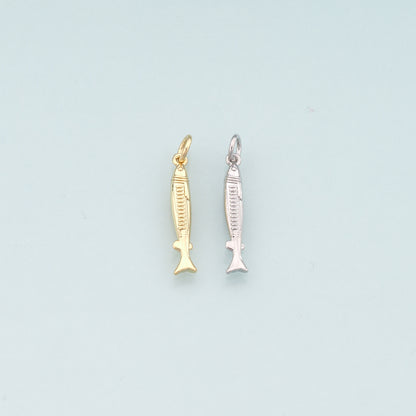 Gold Fish Charms,18K Gold Filled Fish Pendant,Ocean Charm Bracelet Necklace for DIY Jewelry Making Supply