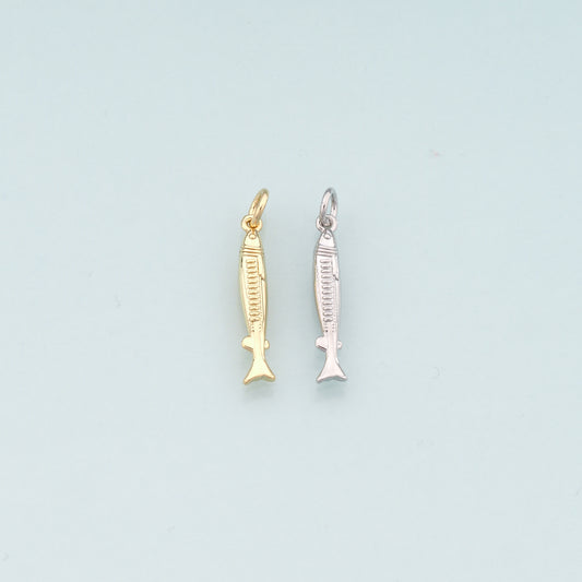 Gold Fish Charms,18K Gold Filled Fish Pendant,Ocean Charm Bracelet Necklace for DIY Jewelry Making Supply