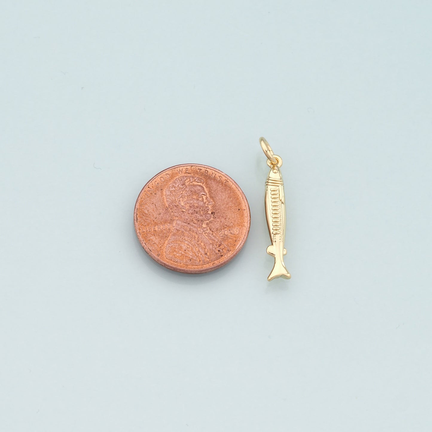 Gold Fish Charms,18K Gold Filled Fish Pendant,Ocean Charm Bracelet Necklace for DIY Jewelry Making Supply
