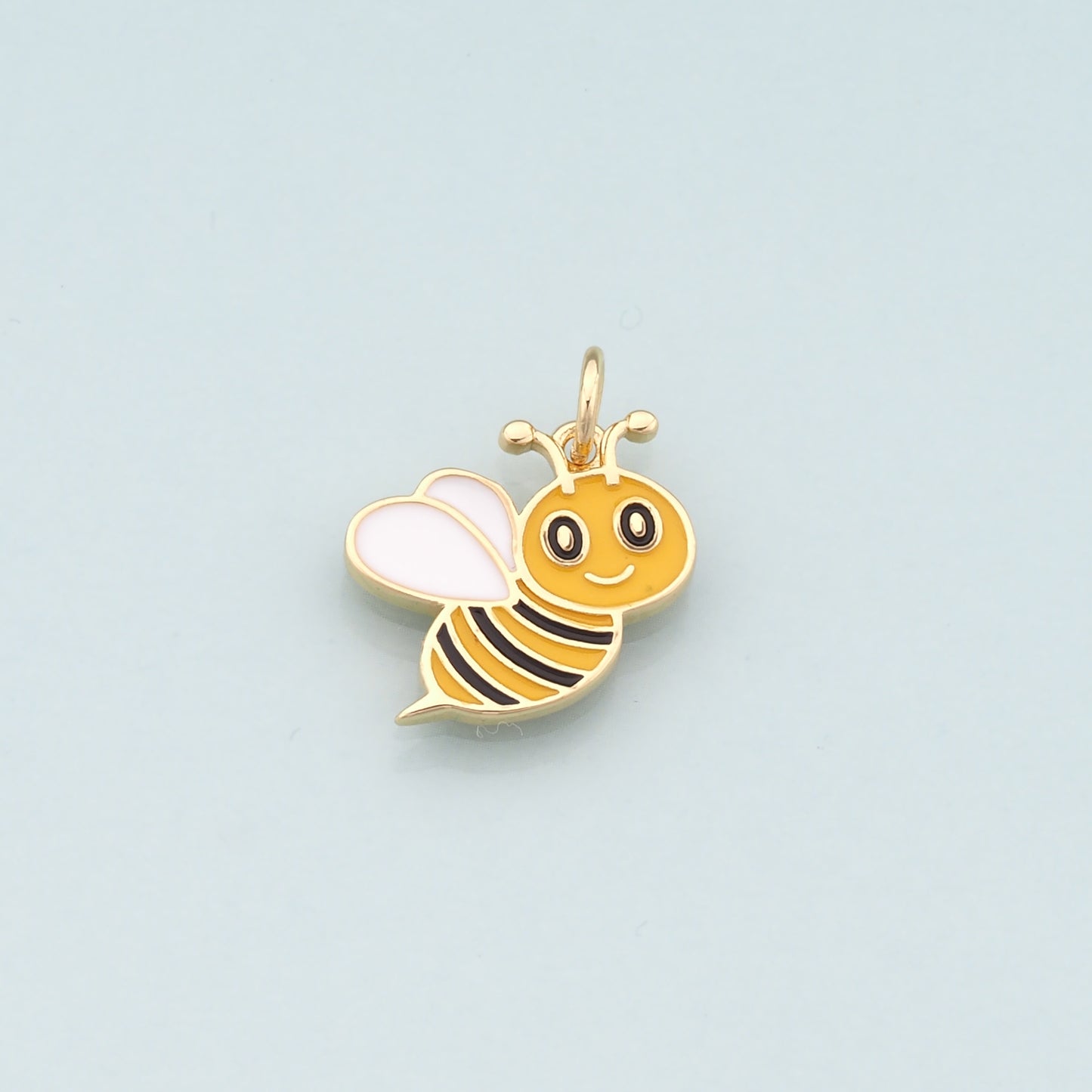 Gold Insect Charms,18K Gold Filled Bee Pendant,Enamel Bee Charm Bracelet Necklace for DIY Jewelry Making Supply