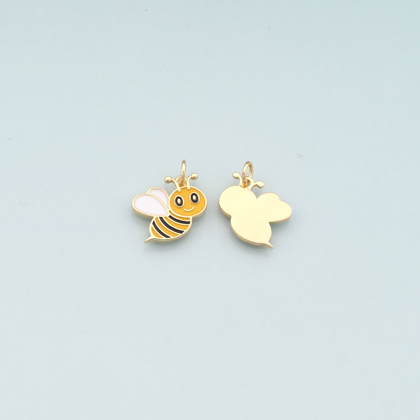 Gold Insect Charms,18K Gold Filled Bee Pendant,Enamel Bee Charm Bracelet Necklace for DIY Jewelry Making Supply