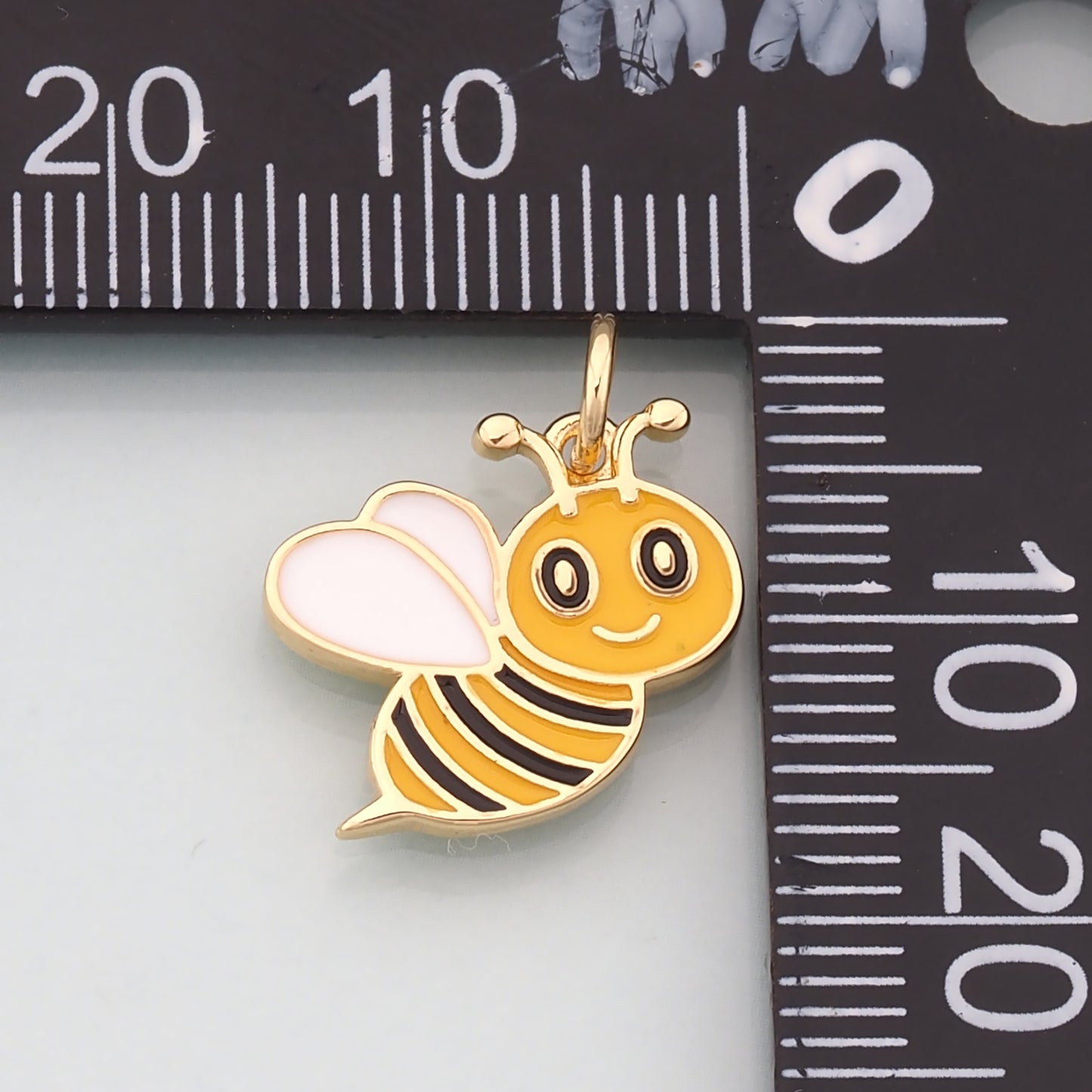 Gold Insect Charms,18K Gold Filled Bee Pendant,Enamel Bee Charm Bracelet Necklace for DIY Jewelry Making Supply