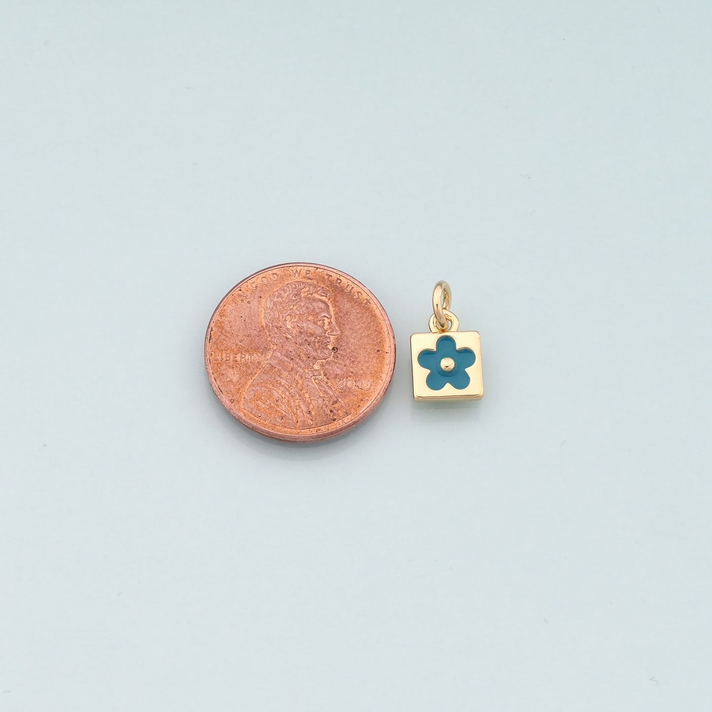 Gold Flower Charms,18K Gold Filled Flower Pendant,Enamel Flower Charm Bracelet Necklace for DIY Jewelry Making Supply