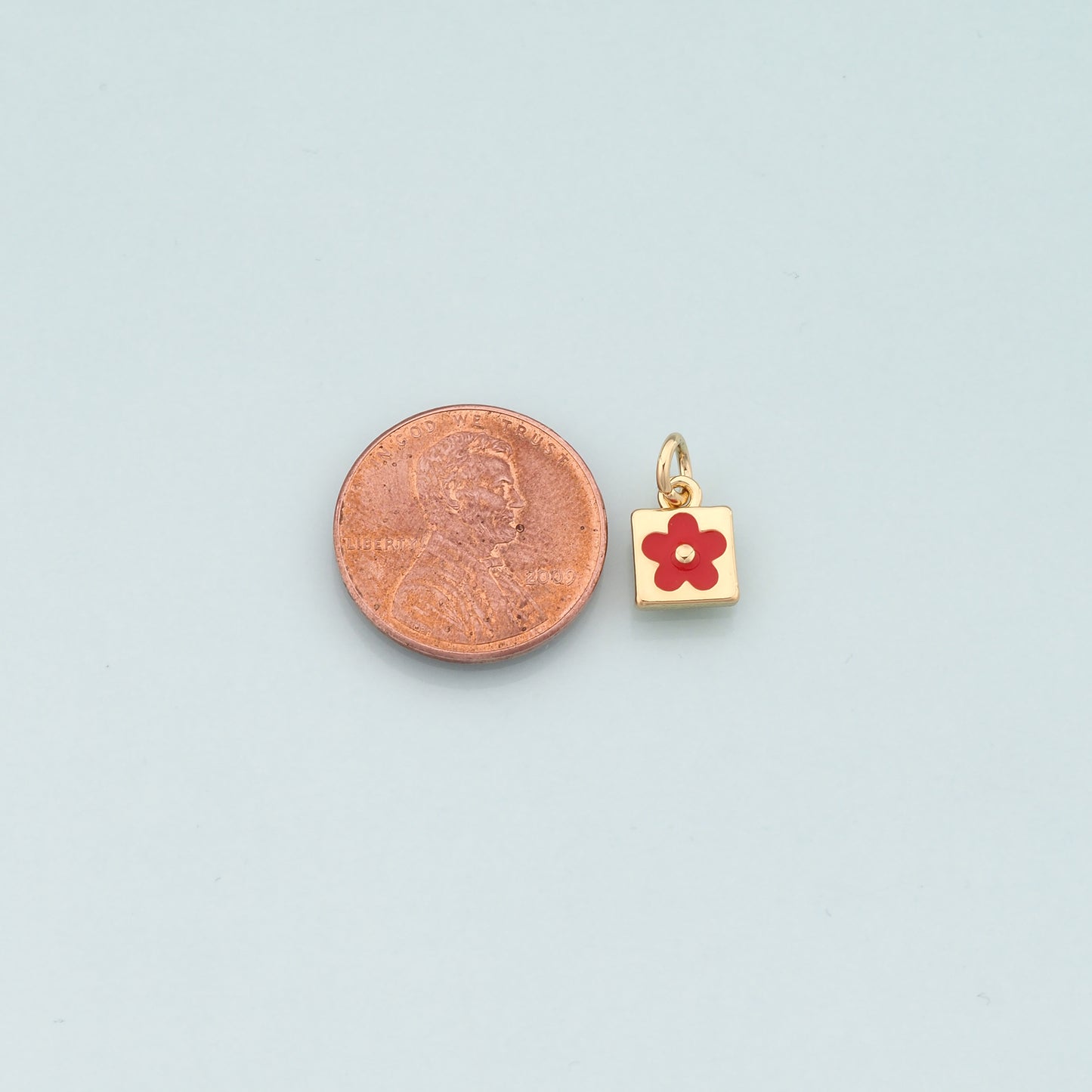 Gold Flower Charms,18K Gold Filled Flower Pendant,Enamel Flower Charm Bracelet Necklace for DIY Jewelry Making Supply