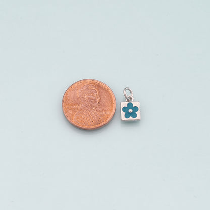 Gold Flower Charms,18K Gold Filled Flower Pendant,Enamel Flower Charm Bracelet Necklace for DIY Jewelry Making Supply