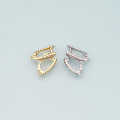 1pair 18K Gold Filled Huggie Earrings Findings,Gold Earrings,Dainty Earrings