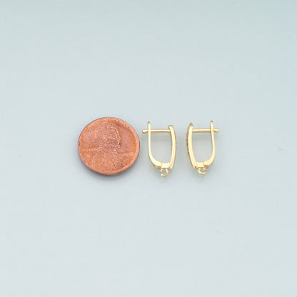 1pair 18K Gold Filled Huggie Earrings Findings,Gold Earrings,Dainty Earrings