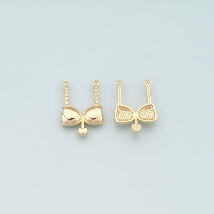 18K Gold Filled Bikini Pendant,Dainty Bikini Charm Bracelet Necklace for DIY Jewelry Making Supply