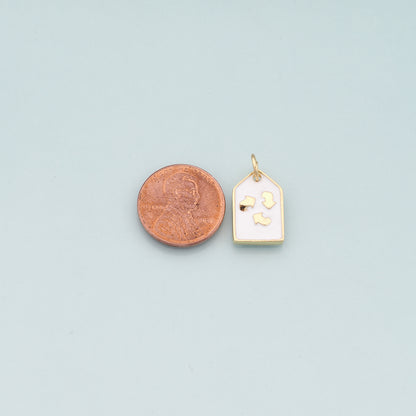18K Gold Filled Recycle Symbol Pendant,Enamel Recycle Charm Bracelet Necklace for DIY Jewelry Making Supply