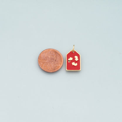18K Gold Filled Recycle Symbol Pendant,Enamel Recycle Charm Bracelet Necklace for DIY Jewelry Making Supply
