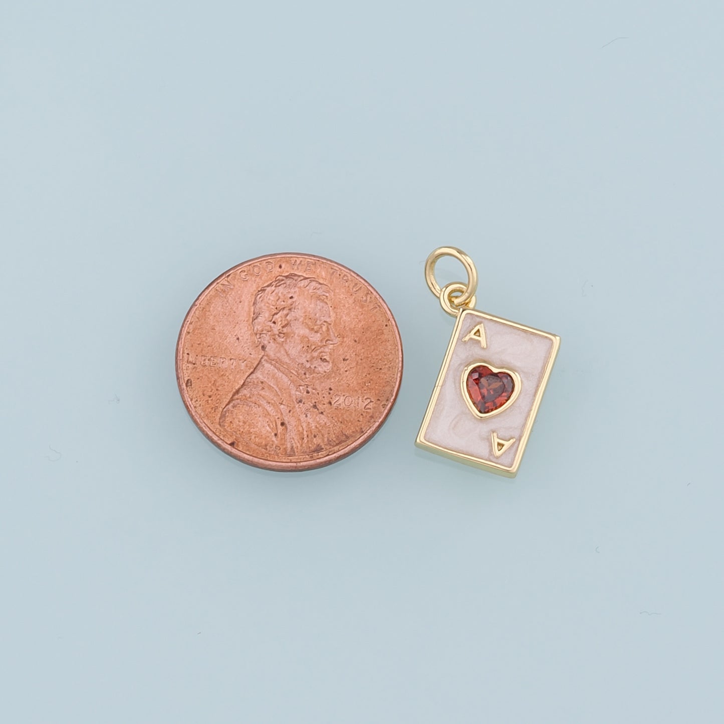 Gold Poker Charms,18K Gold Filled Poker Pendant,Enamel Playing Card Charm Bracelet Necklace for DIY Jewelry Making Supply