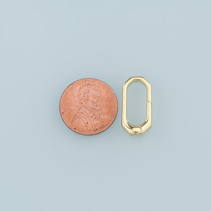 18K Gold Filled Oval Carabiner Clasp,Carabiner Lock Connector,Spring Push Gate for DIY Jewelry Finding Necklace Bracelet