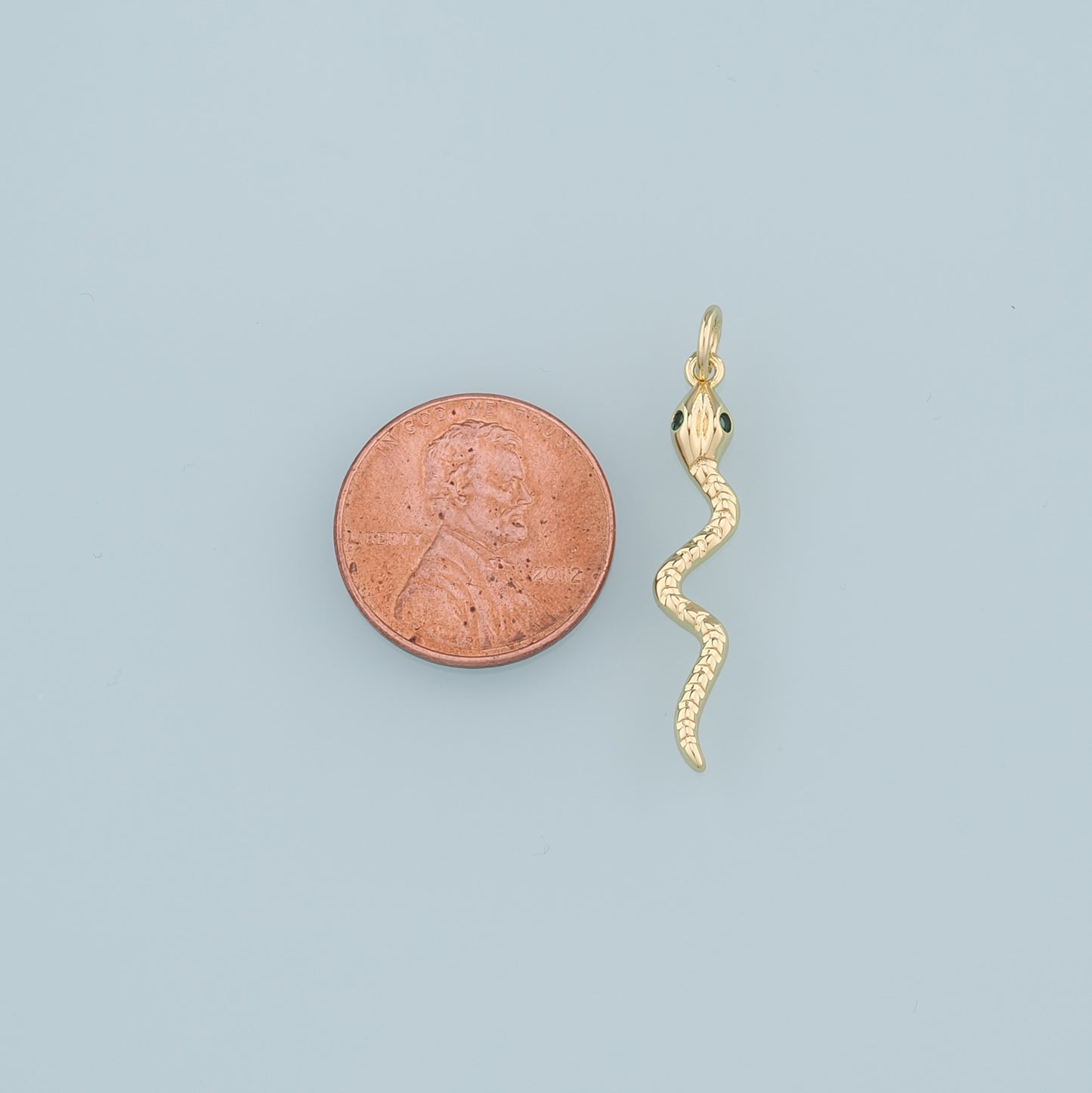 18K Gold Filled Snake Pendant,Dainty Snake Charm Bracelet Necklace for DIY Jewelry Making Supply