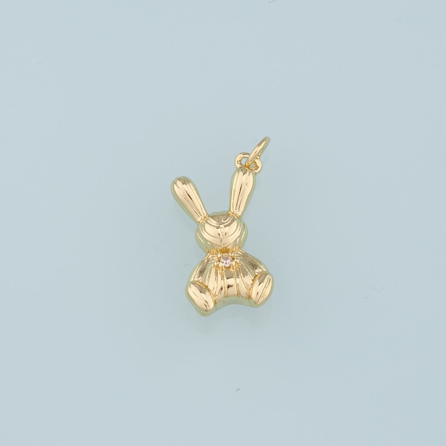 Gold Rabbit Charms,18K Gold Filled CZ Rabbit Pendant,Animal Charm Bracelet Necklace for DIY Jewelry Making Supply
