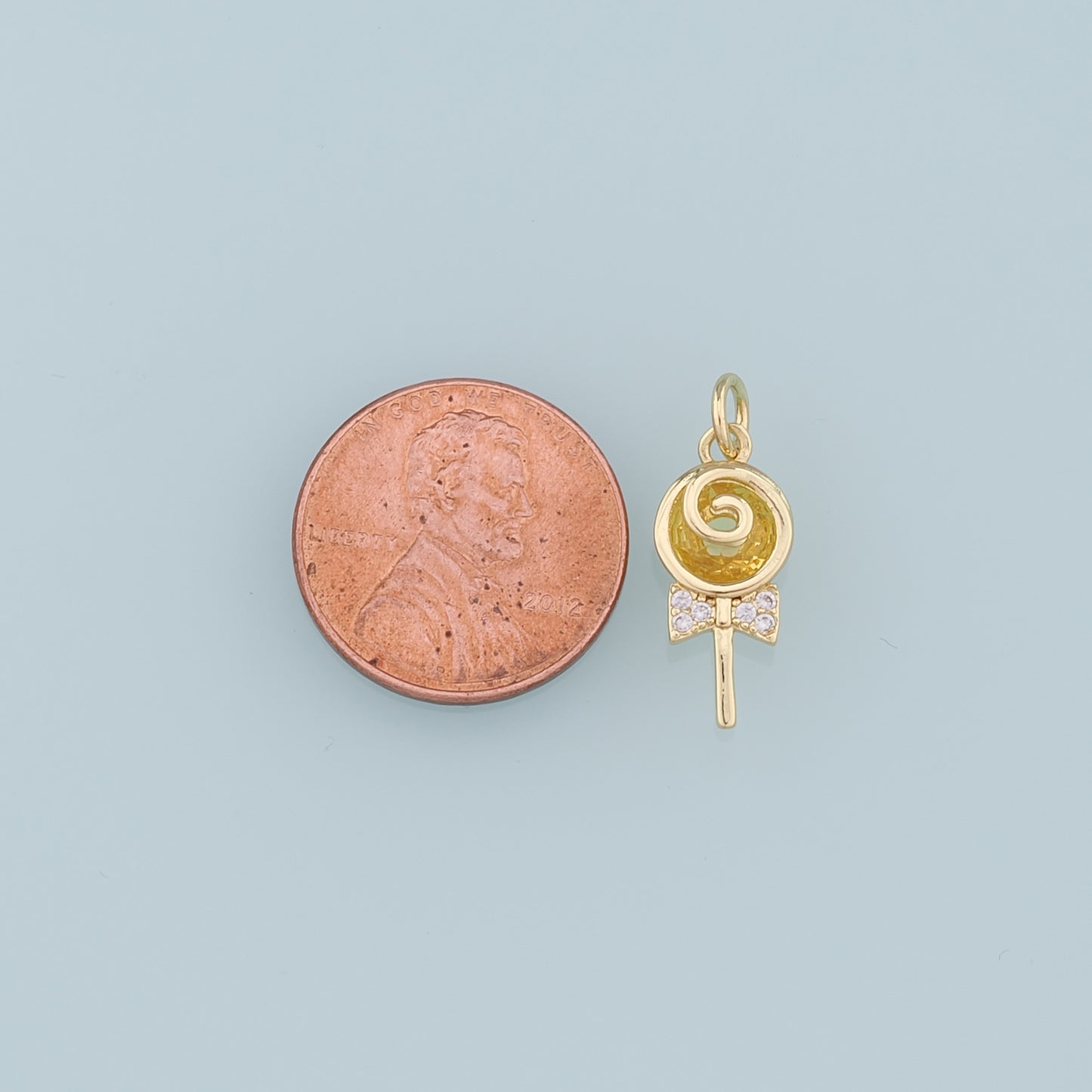 Gold Lollipop Charms,18K Gold Filled Enamel Lollipop Pendant,Candy Charm Bracelet Necklace for DIY Jewelry Making Supply