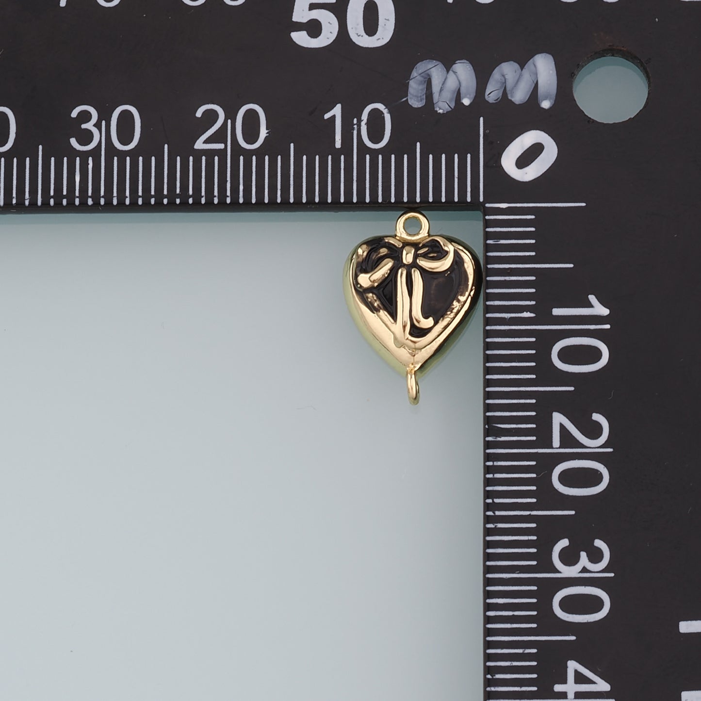 Gold Connector Charm,18K Gold Filled Retro Heart Bow Pendant,Enamel Heart Charm Bracelet Necklace for DIY Jewelry Making Supply